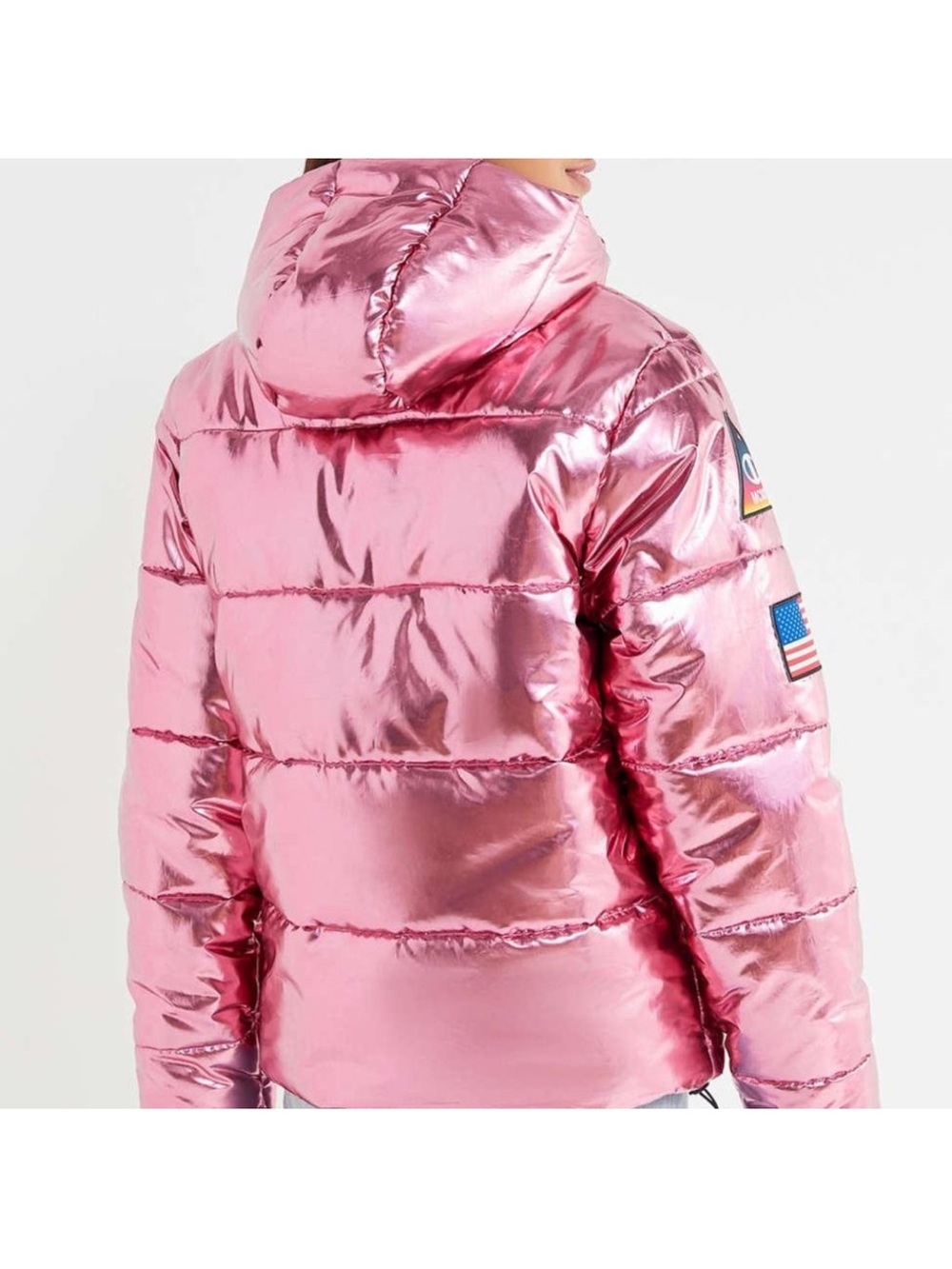Champion x NASA Metallic Pink Puffer Jacket - Picture 3 of 9